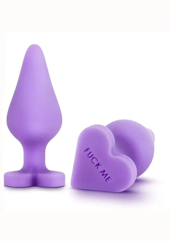 Play with Me Naughtier Candy Heart Fuck Me Silicone Butt Plug