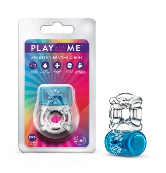 Play With Me One Night Stand Vibrating C-Ring Blue
