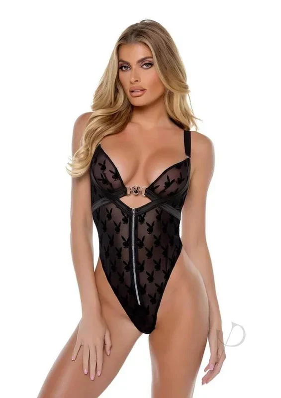 Playboy Bunny Charm Teddy Xl Blk