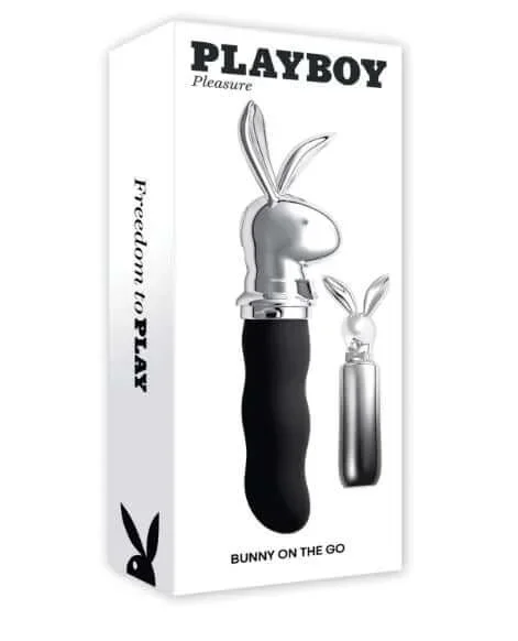 Playboy Bunny on the Go Rabbit Head Mini Vibrator Black