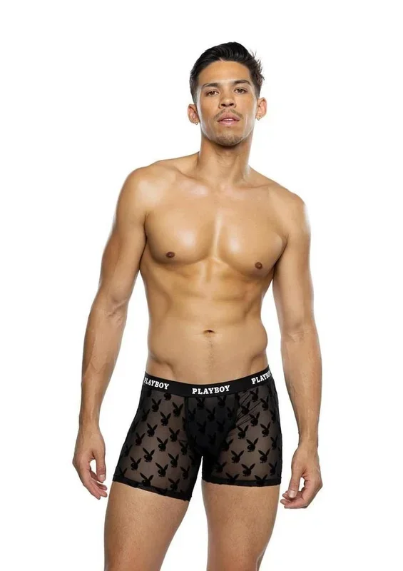 Playboy Men’s Burnout Bunny Boxer Briefs – 1xlarge