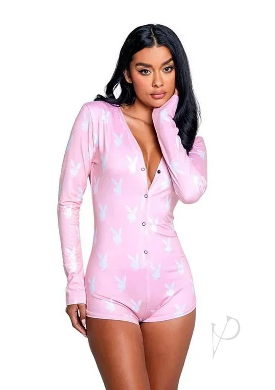 Playboy Slumber Bunny Romper Small Medium Pink