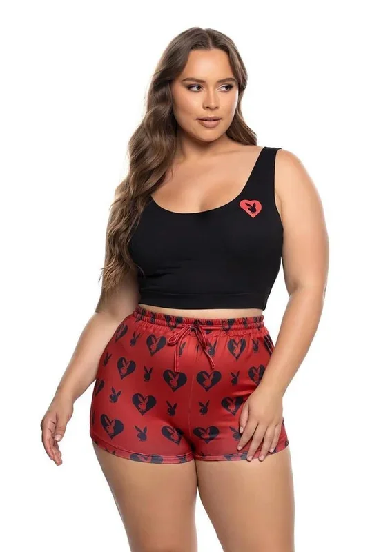 Playboy Sweetheart Bunny Lounge Short Set (2 Piece) – 1xlarge