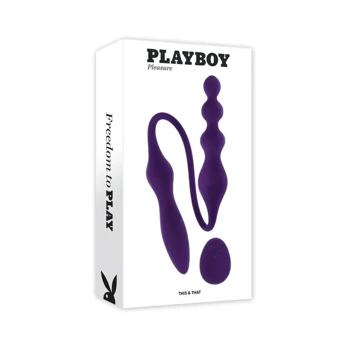 Playboy This and That Dual End Anal Plug and Vibrator Purple