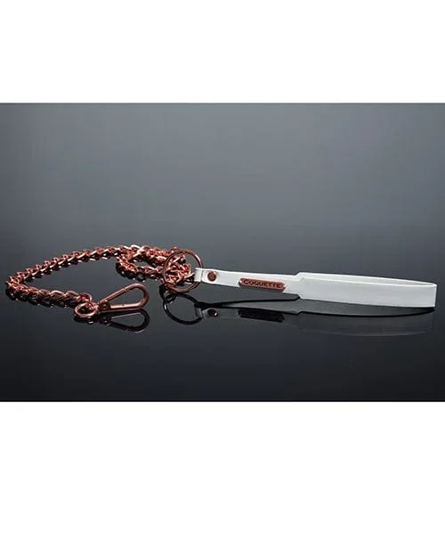 Pleasure Collection Leash – White / rose Gold