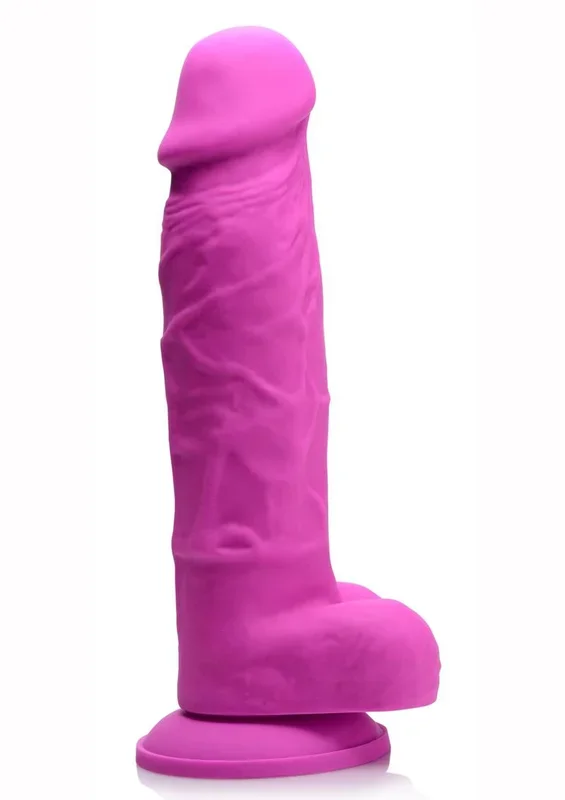 Power Pecker Pink 7 in Silicone Dildo with Balls