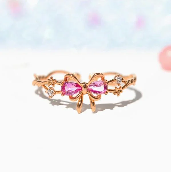 Pretty In Pink Ring – Adjustable – Rose Gold