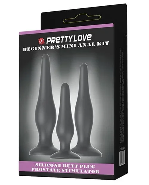 Pretty Love Beginner’s Mini Anal Kit – Black Set Of 3