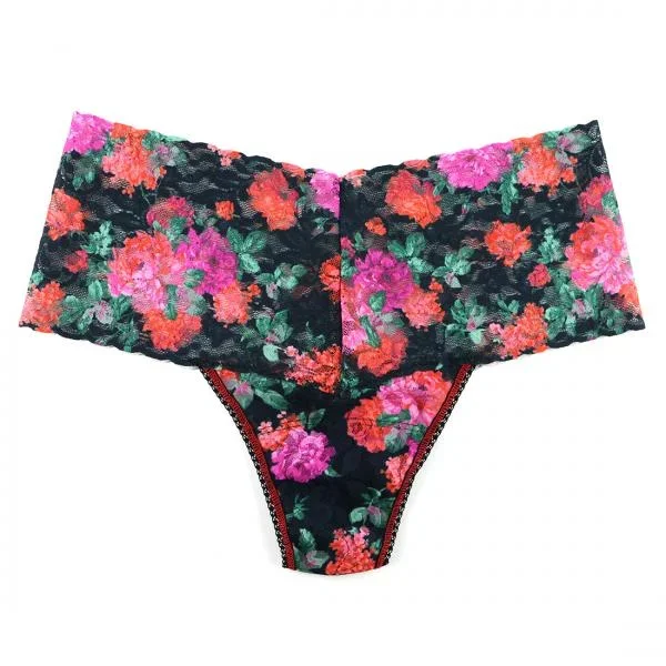 Printed Retro Lace Thong – Autobiography – One Size