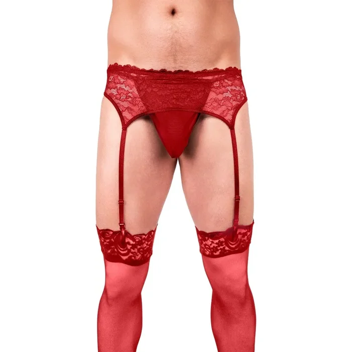 Prowler Lace Garter Set Red