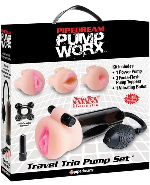 Pump Worx Travel Trio Pump Set – Power Pump, Bullet & 3 Attachments
