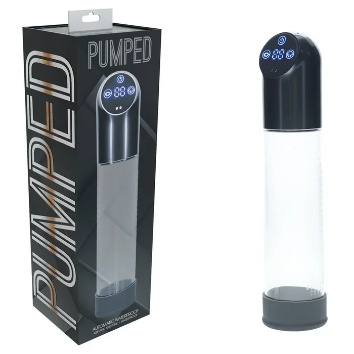 PUMPED Automatic Waterproof Pump – Gun Metal – Gunmetal/Clear USB Rechargeable Automatic Penis Pump