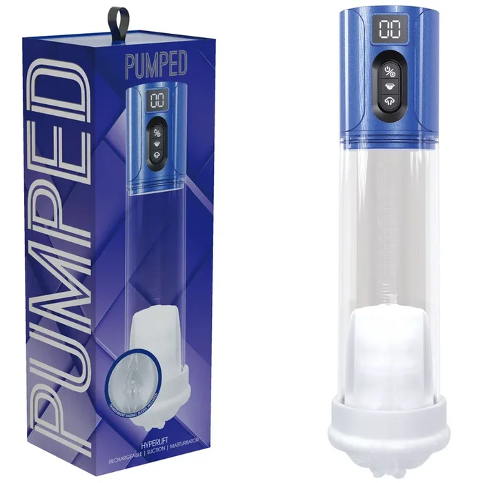 PUMPED HyperLift – Blue – Metallic Blue/Clear USB Rechargeable Auto Pump