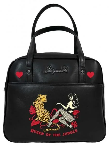 Queen of the Jungle Bowler Bag – Black