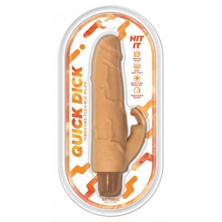 Quick Dick Hit It Vibrating Silicone Dildo – Vanilla