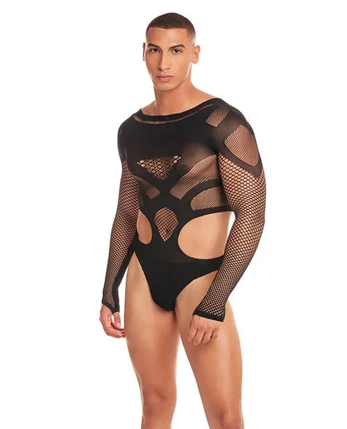 Rainbow Party Out of Orbit Mesh Bodysuit – Black