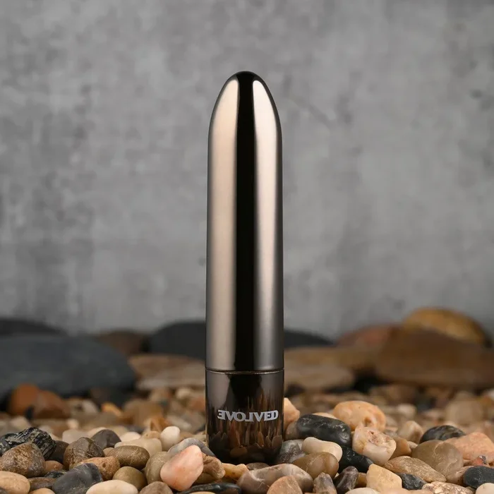 Real Simple Rechargeable Waterproof Bullet Vibrator – Black Chrome