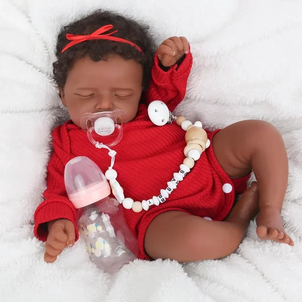 Realistic 18 Inch Reborn Baby Doll African American Sleeping Newborn Handcr