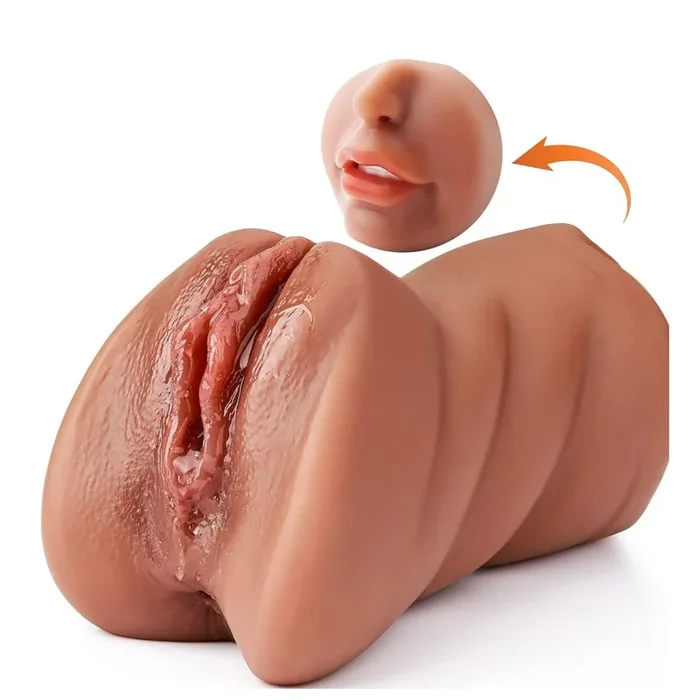 Realistic 6.9 Inch Flesh-colored 3-in-1 Male Masturbator with Pocket Pussy