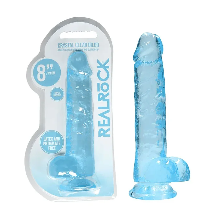 REALROCK 8” Realistic Dildo With Balls – Blue 20.3 cm Dong