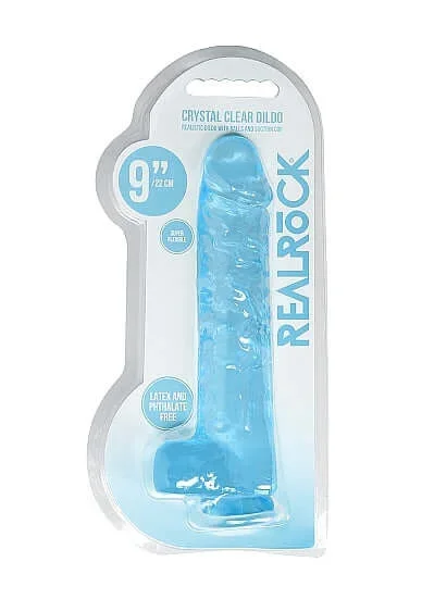 Realrock 9 inches Realistic Dildo with Balls Blue
