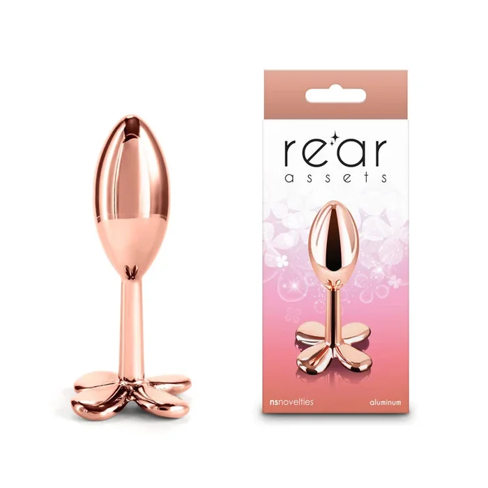 Rear Assets Clover – Rose Gold – Rose Gold 9.2 cm Metallic Butt Plug