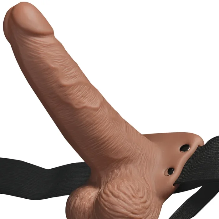 Rechargeable Vibrating Hollow Strap-On With Balls