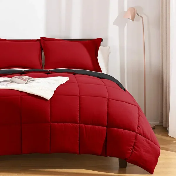 Red Twin Comforter Set – Lightweight Down Alternative Comforter With 1 Pillow