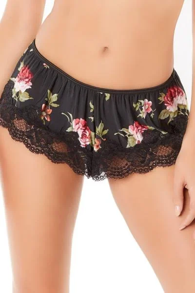 Reina Shortie – Black Floral Print –