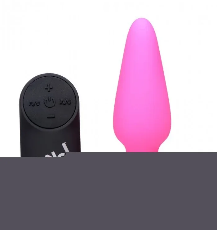 Remote Control 21x Silicone Butt Plug Vibrator Pink Toy