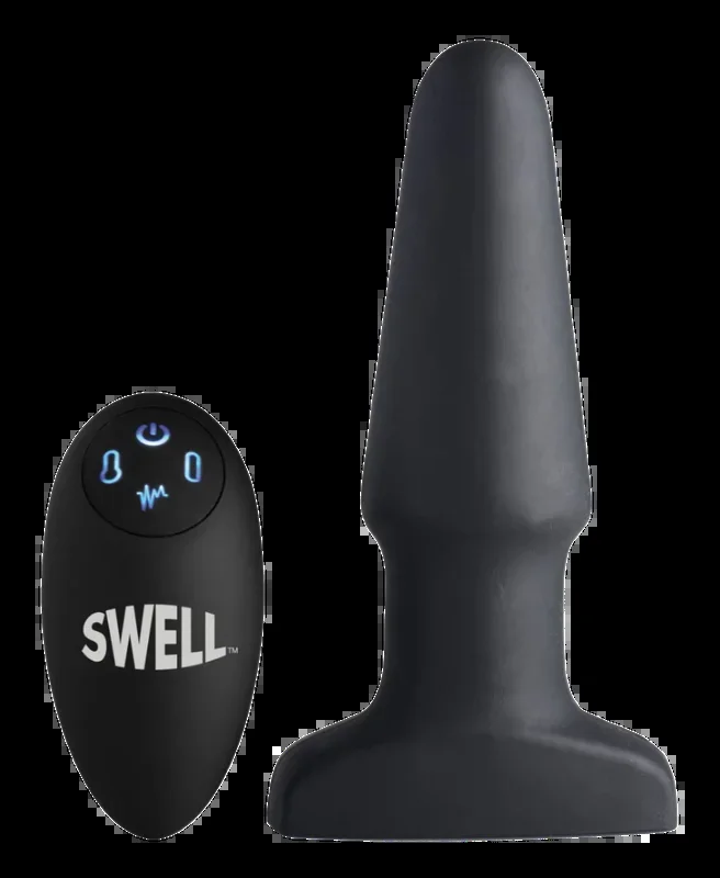 Remote Control Inflatable 10 Speed Anal Vibrator – Black