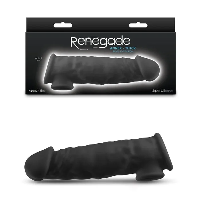 Renegade Annex – Thick – Black – Black 18.6 cm Penis Extender Sleeve