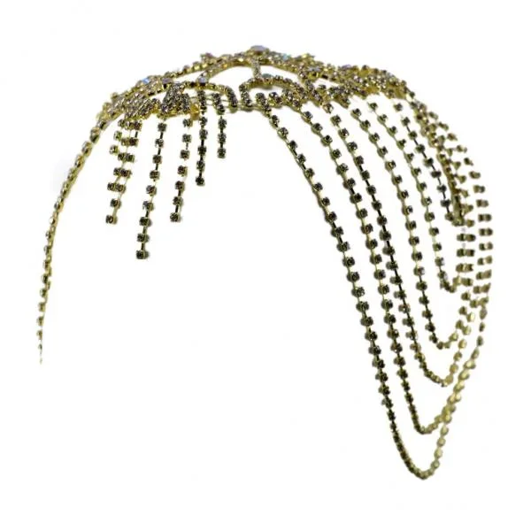 Rhinestone Head Dress – Gold
