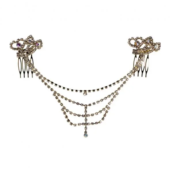 Rhinestone Side Headdress – Silver