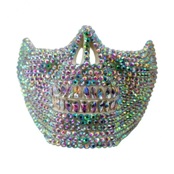 Rhinestone Skull Mask – AB