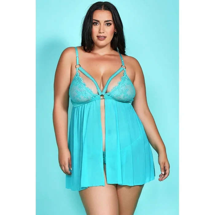 Riley Eyelash Lace Soft Cup Babydoll & Panty Set – Queen