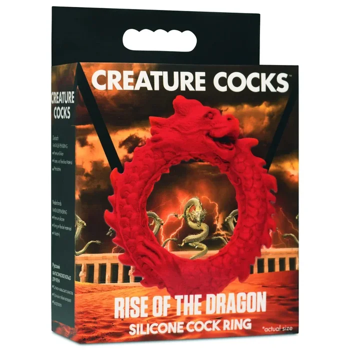 Rise of the Dragon Red Silicone Cock Ring for Enhanced Pleasure