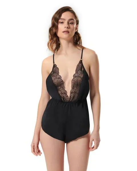 Romee Luxury Satin Teddy – Black –