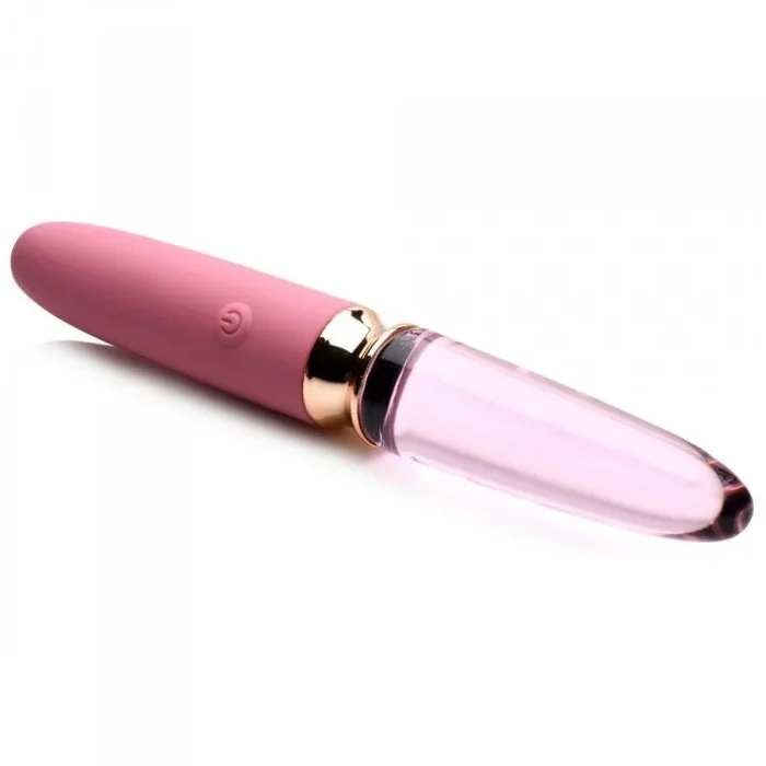 Rose Dual Ended Silicone & Glass Vibrator