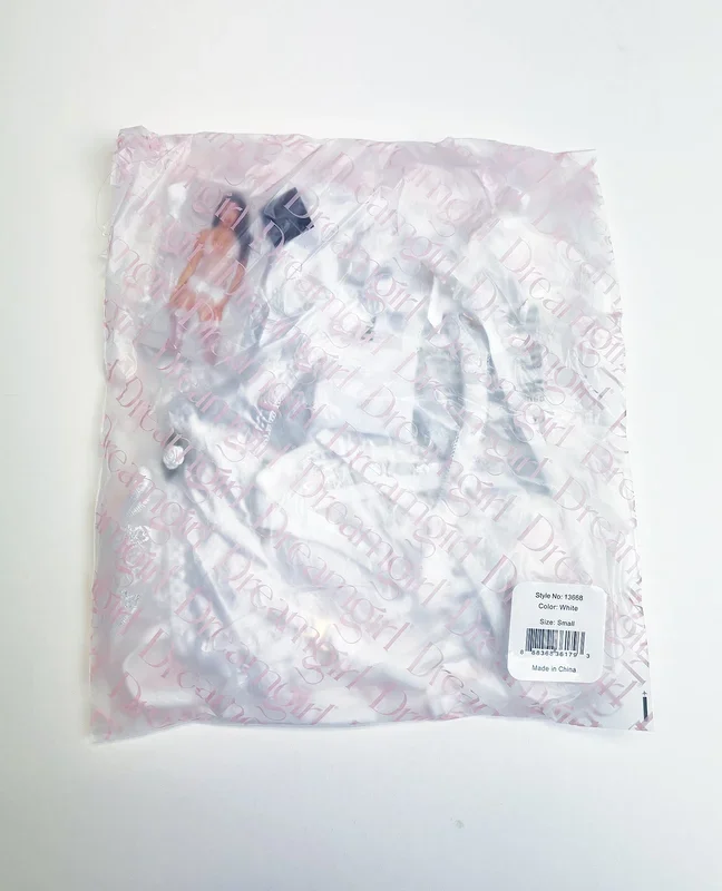 Rose Embroidered Lace Teddy w/Removable Satin Garter 2 pc Set – White MD