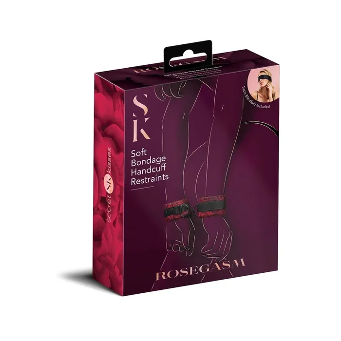 Rosegasm Soft Bondage Cuffs with Satin Blindfold – Explore Sensual Restraints and Excitement Together