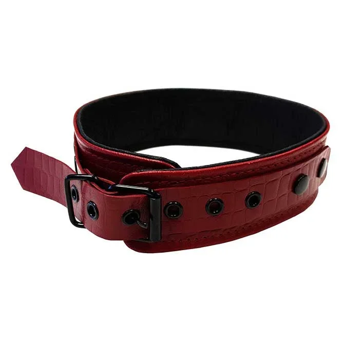 Rouge Leather Burgundy Anaconda Collar
