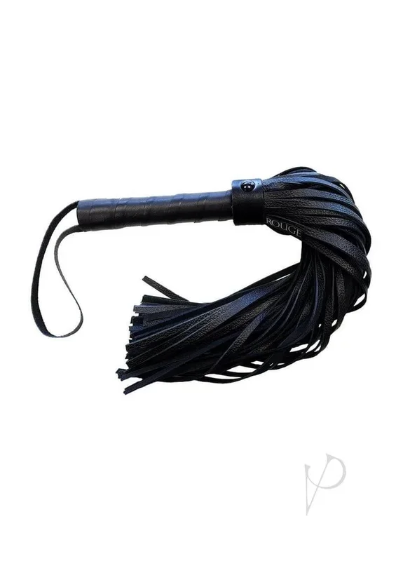 Rouge Long Leather Flogger Black