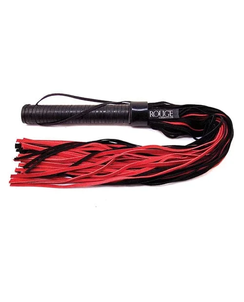 Rouge Suede Flogger with leather Handle – Black / Red