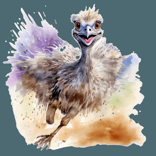 Running Emu Color Drip DTF (direct-to-film) Transfer