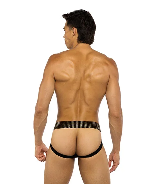 Sacred Heart Jockstrap w/Contoured Pouch & Studded Elastic Waist – Black SM