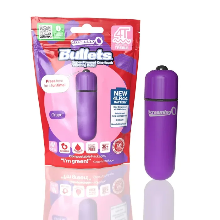 Screaming O 4t – Bullet – Super Powered One Touch Vibrating Bullet – Grape