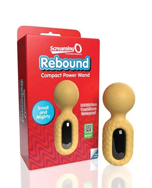 Screaming O Rebound Rechargeable Silicone Compact Power Wand – Bumblee Yellow