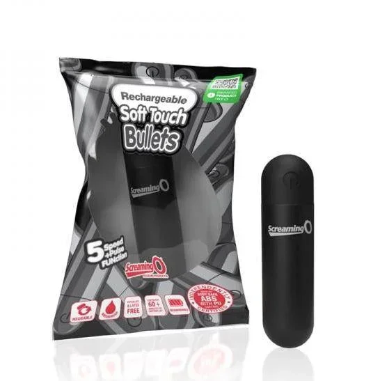 Screaming O Soft Touch Bullets Black Compact Vibrator with 5 Speed and Pulse Functions