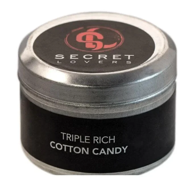 Secret Lovers Triple Rich Cotton Candy Edible Massage Oil Candle 1 Oz